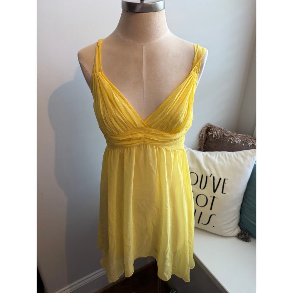 Victoria's Secret yellow pleated nightgown lingerie size small